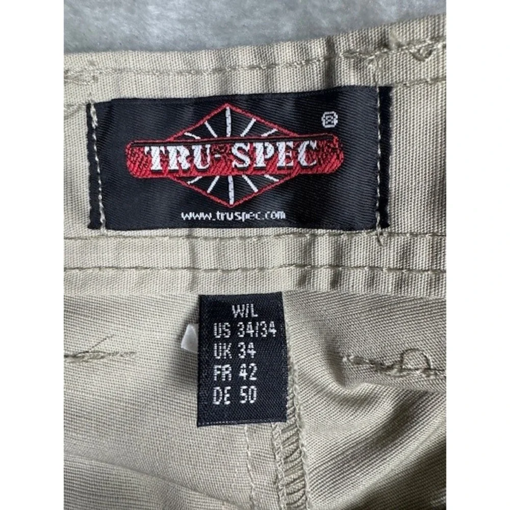 TRU-SPEC Cargo Pants Mens 34x34 Khaki Tan Ripstop Tactical Utility Workwear